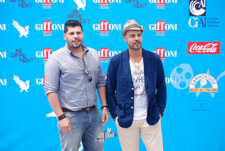 Giffoni Valle Piana, Salerno, Italia - 19 Luglio, 2014 : Salvatore Esposito e Marco D'Amore al Giffoni Film Festival 2014 - il 19 Luglio, 2014 a Giffoni Valle Piana, Italiaのeditorial素材