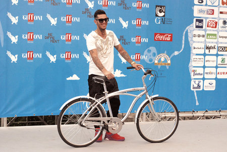 Giffoni Valle Piana, Salerno, Italia - 26 Luglio, 2014 :  Emis Killa al Giffoni Film Festival 2014 - il 26 Luglio, 2014 a Giffoni Valle Piana, Italiaのeditorial素材