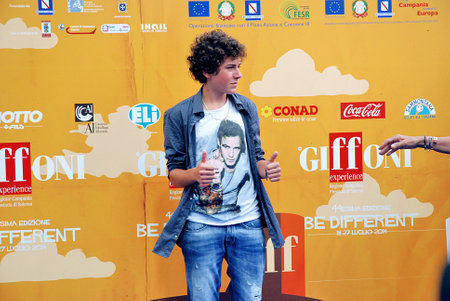Giffoni Valle Piana, Salerno, Italia - 24 Luglio, 2014 : Mirko Trovato al Giffoni Film Festival 2014 - il 24 Luglio, 2014 a Giffoni Valle Piana, Italiaのeditorial素材