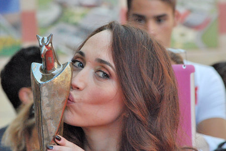 Giffoni Valle Piana, Salerno, Italia - 20 Luglio, 2012 : Chiara Francini al Giffoni Film Festival 2012 - il 20 Luglio, 2012 a Giffoni Valle Piana, Italiaのeditorial素材