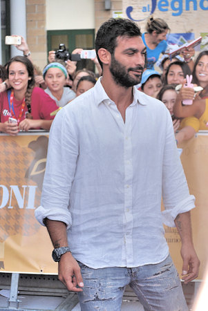 Giffoni Valle Piana, Salerno, Italia - 22 Luglio, 2014 : Francesco Arca al Giffoni Film Festival 2014 - il 22 Luglio, 2014 a Giffoni Valle Piana, Italiaのeditorial素材