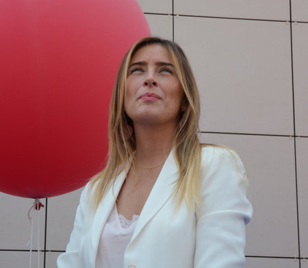 Giffoni Valle Piana, Sa, Italy - July 13, 2017: Maria Elena Boschi at Giffoni Film Festival 2017 - on July 13, 2017 in Giffoni Valle Piana, Italyのeditorial素材