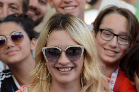 Giffoni Valle Piana, Sa, Italy - July 20, 2017 : Carolina Crescentini at Giffoni Film Festival 2017 - on July 20, 2017 in Giffoni Valle Piana, Italyのeditorial素材