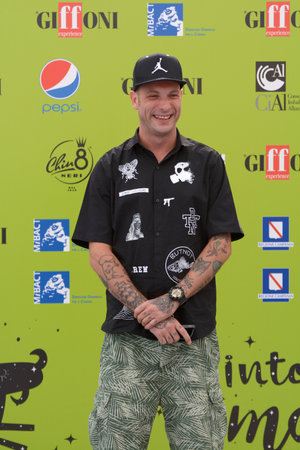 Giffoni Valle Piana, Sa, Italy - July 19, 2017 : Clementino at Giffoni Film Festival 2017 - on July 19, 2017 in Giffoni Valle Piana, Italyのeditorial素材