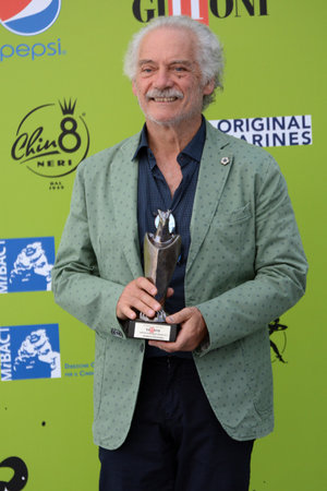 Giffoni Valle Piana, Sa, Italy - July 21, 2017 : Giorgio Colangeli at Giffoni Film Festival 2017 - on July 21, 2017 in Giffoni Valle Piana, Italyのeditorial素材