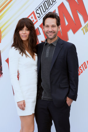 Giffoni Valle Piana, Sa, Italy - July 20, 2018 : Paul Rudd and Evangeline Lilly at Giffoni Film Festival 2018 - on July 20, 2018 in Giffoni Valle Piana, Italyのeditorial素材