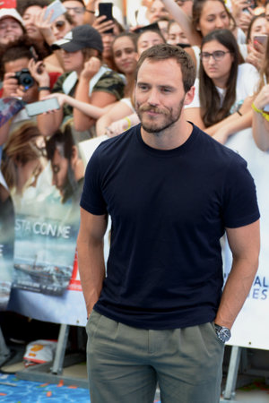 Giffoni Valle Piana, Sa, Italy - July 23, 2018 : Sam Claflin at Giffoni Film Festival 2018 - on July 23, 2018 in Giffoni Valle Piana, Italyのeditorial素材
