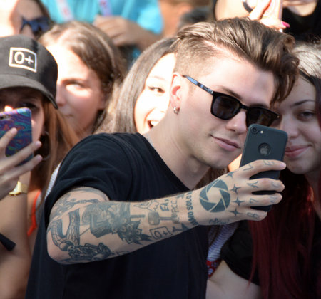 Giffoni Valle Piana, Sa, Italy - July 20, 2018 : Benji & Fede at Giffoni Film Festival 2018 - on July 20, 2018 in Giffoni Valle Piana, Italyのeditorial素材