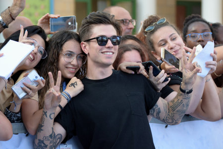 Giffoni Valle Piana, Sa, Italy - July 20, 2018 : Benji & Fede at Giffoni Film Festival 2018 - on July 20, 2018 in Giffoni Valle Piana, Italyのeditorial素材