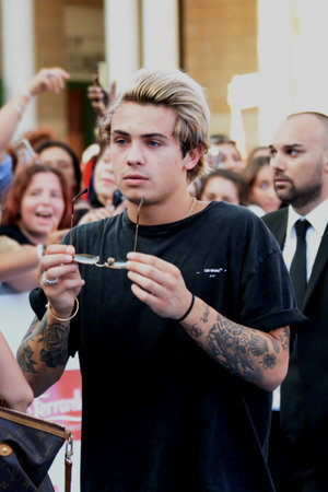 Giffoni Valle Piana, Sa, Italy - July 20, 2018 : Benji & Fede at Giffoni Film Festival 2018 - on July 20, 2018 in Giffoni Valle Piana, Italyのeditorial素材