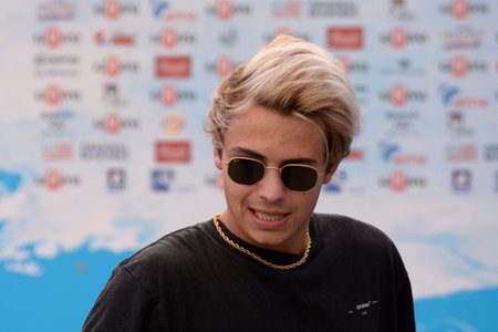 Giffoni Valle Piana, Sa, Italy - July 20, 2018 : Benji & Fede at Giffoni Film Festival 2018 - on July 20, 2018 in Giffoni Valle Piana, Italyのeditorial素材