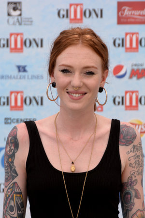 Giffoni Valle Piana, Sa, Italy - July 21, 2018 : Eva Pevarello at Giffoni Film Festival 2018 - on July 21, 2018 in Giffoni Valle Piana, Italyのeditorial素材