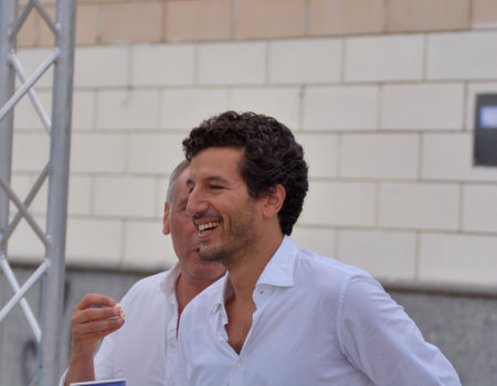 Giffoni Valle Piana, Sa, Italy - July 22, 2018 : Francesco Scianna at Giffoni Film Festival 2018 - on July 22, 2018 in Giffoni Valle Piana, Italyのeditorial素材