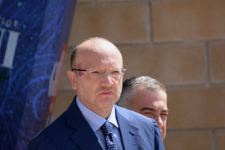 Giffoni Valle Piana, Sa, Italy - July 24, 2018 : Vincenzo Boccia at Giffoni Film Festival 2018 - on July 24, 2018 in Giffoni Valle Piana, Italyのeditorial素材