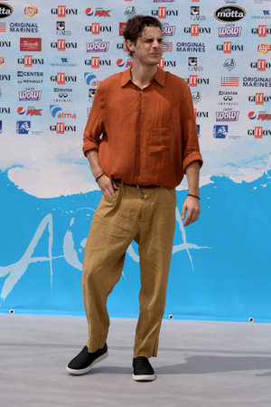 Giffoni Valle Piana, Sa, Italy - July 24, 2018 : Andrea Arcangeli at Giffoni Film Festival 2018 - on July 24, 2018 in Giffoni Valle Piana, Italyのeditorial素材