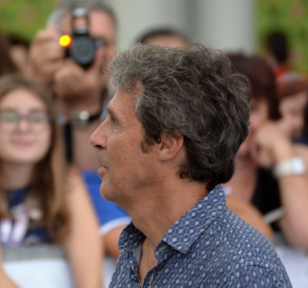 Giffoni Valle Piana, Sa, Italy - July 22, 2018 : Luca Barbarossa at Giffoni Film Festival 2018 - on July 22, 2018 in Giffoni Valle Piana, Italyのeditorial素材