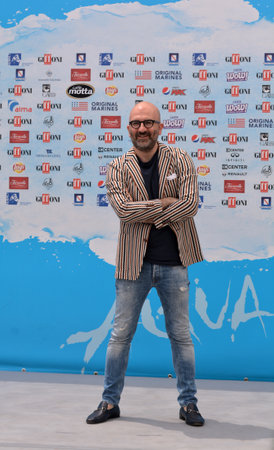 Giffoni Valle Piana, Sa, Italy - July 27, 2018 : Donato Carrisi at Giffoni Film Festival 2018 - on July 27, 2018 in Giffoni Valle Piana, Italyのeditorial素材
