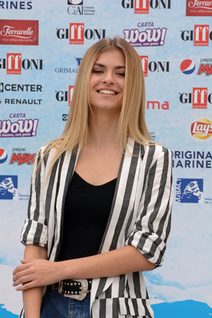 Giffoni Valle Piana, Sa, Italy - July 22, 2018 : Aurora Moroni at Giffoni Film Festival 2018 - on July 22, 2018 in Giffoni Valle Piana, Italyのeditorial素材