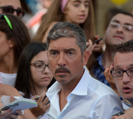Giffoni Valle Piana, Sa, Italy - July 21, 2018 : Trio Medusa at Giffoni Film Festival 2018 - on July 21, 2018 in Giffoni Valle Piana, Italyのeditorial素材
