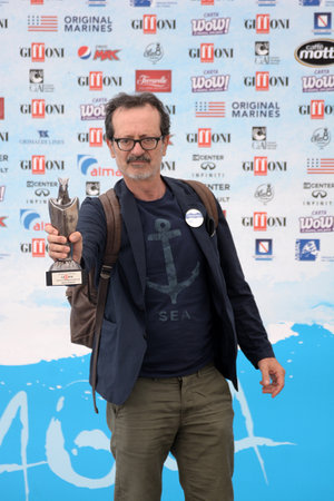 Giffoni Valle Piana, Sa, Italy - July 26, 2018 : Rocco Papaleo at Giffoni Film Festival 2018 - on July 26, 2018 in Giffoni Valle Piana, Italyのeditorial素材
