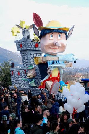 Italy : Carnival in Giffoni Valle Piana,March 3, 2019.のeditorial素材