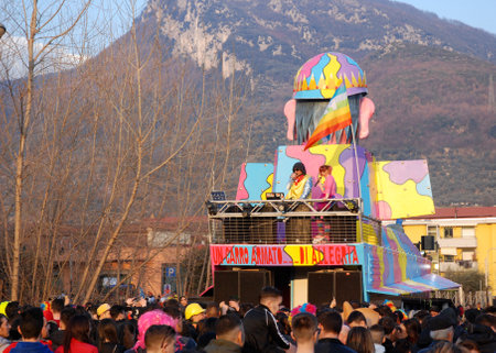 Italy : Carnival in Giffoni Valle Piana,March 3, 2019.のeditorial素材