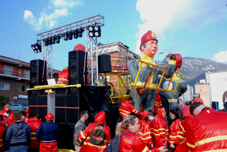Italy : Carnival in Giffoni Valle Piana,March 3, 2019.のeditorial素材
