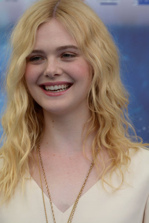 Giffoni Valle Piana, Sa, Italy - July 22, 2019 : Elle Fanning at Giffoni Film Festival 2019 - on July 22, 2019 in Giffoni Valle Piana, Italy.のeditorial素材