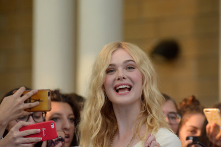 Giffoni Valle Piana, Sa, Italy - July 22, 2019 : Elle Fanning at Giffoni Film Festival 2019 - on July 22, 2019 in Giffoni Valle Piana, Italy.のeditorial素材