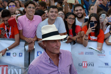 Giffoni Valle Piana, Sa, Italy - July 20, 2019 : Woody Harrelson at Giffoni Film Festival 2019 - on July 20, 2019 in Giffoni Valle Piana, Italy.のeditorial素材