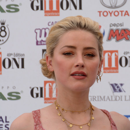 Giffoni Valle Piana, Sa, Italy - July 25, 2019 : Amber Heard at Giffoni Film Festival 2019 - on July 25, 2019 in Giffoni Valle Piana, Italy.のeditorial素材