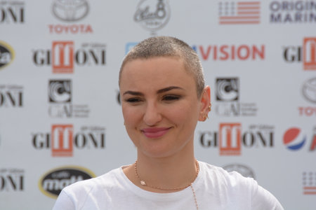 Giffoni Valle Piana, Sa, Italy - July 21, 2019 : Arisa at Giffoni Film Festival 2019 - on July 21, 2019 in Giffoni Valle Piana, Italy.のeditorial素材