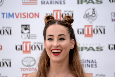 Giffoni Valle Piana, Sa, Italy - July 20, 2019 : Carlotta Ferlito at Giffoni Film Festival 2019 - on July 20, 2019 in Giffoni Valle Piana, Italy.のeditorial素材