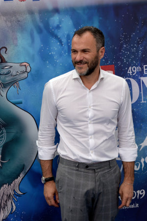 Giffoni Valle Piana, Sa, Italy - July 22, 2019 : Massimiliano Gallo at Giffoni Film Festival 2019 - on July 22, 2019 in Giffoni Valle Piana, Italy.のeditorial素材