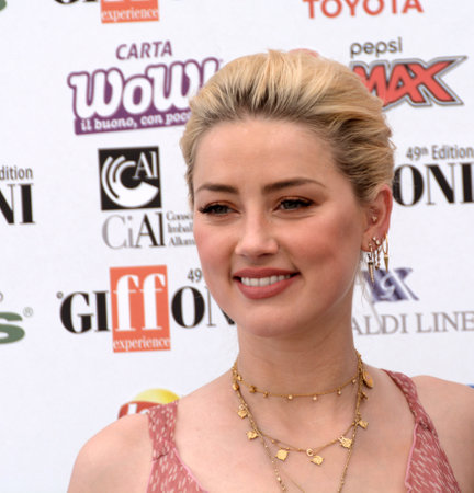 Giffoni Valle Piana, Sa, Italy - July 25, 2019 : Amber Heard at Giffoni Film Festival 2019 - on July 25, 2019 in Giffoni Valle Piana, Italy.のeditorial素材