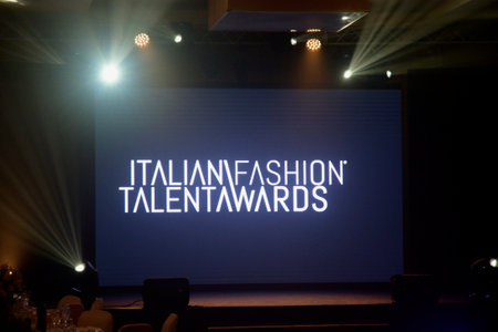Italy : Italian Fashion Talent Awards, Defile' emerging fashion designers, at Paestum, November 23, 2019.のeditorial素材