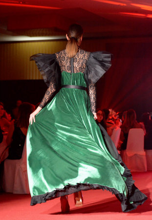 Italy : Italian Fashion Talent Awards, Defile' emerging fashion designers, at Paestum, November 23, 2019.のeditorial素材