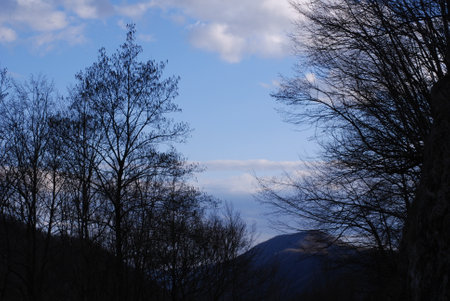 Italy : Mountain landscape in Campania,March 10, 2020.のeditorial素材