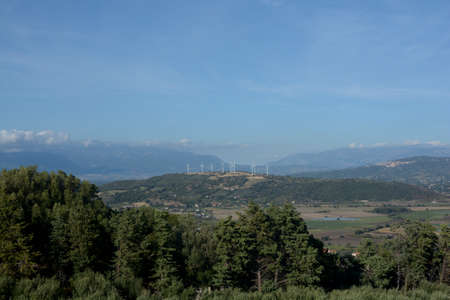 Aerial view of Capaccio Paestum landscapeの写真素材