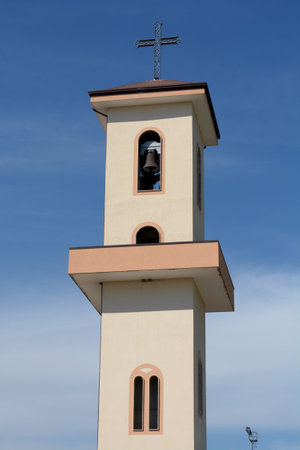 Italy: View the Church of Immaculate Conception, in Montecorvino Rovella, April 24,2021.のeditorial素材