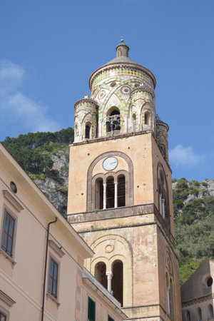 Italy: View of the Amalfi Cathedral, May 4,2021.のeditorial素材