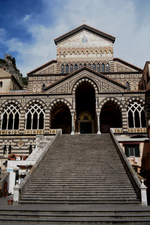 Italy: View of the Amalfi Cathedral, May 4,2021.のeditorial素材