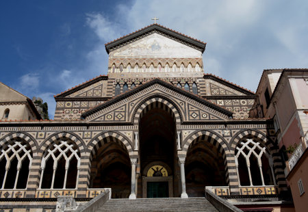 Italy: View of the Amalfi Cathedral, May 4,2021.のeditorial素材
