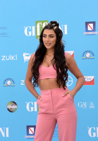 Giffoni Valle Piana, Italy - July 23, 2021: Giulia Salemi at Giffoni Film Festival 50 Plus - on July 23, 2021 in Giffoni Valle Piana, Italy.のeditorial素材