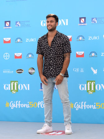 Giffoni Valle Piana, Italy - July 23, 2021: Pierpaolo Pretelli at Giffoni Film Festival 50 Plus - on July 23, 2021 in Giffoni Valle Piana, Italy.のeditorial素材