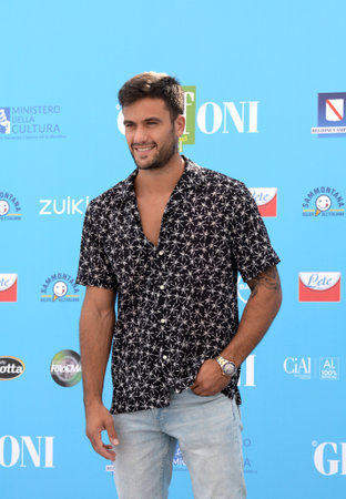 Giffoni Valle Piana, Italy - July 23, 2021: Pierpaolo Pretelli at Giffoni Film Festival 50 Plus - on July 23, 2021 in Giffoni Valle Piana, Italy.のeditorial素材