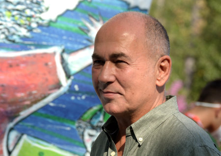 GIFFONI VALLE PIANA, ITALY - July 24, 2021: Ferzan Ozpetek at Giffoni Film Festival 50 Plus - on July 24, 2021 in Giffoni Valle Piana, Italy.のeditorial素材