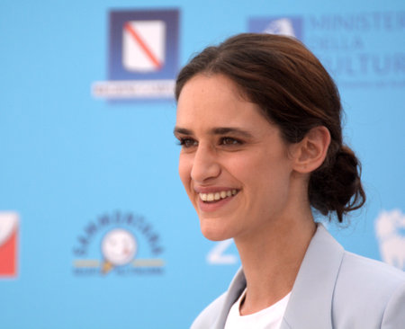 GIFFONI VALLE PIANA, ITALY - July 24, 2021: Valentina Belle 'at Giffoni Film Festival 50 Plus - on July 24, 2021 in Giffoni Valle Piana, Italy.のeditorial素材