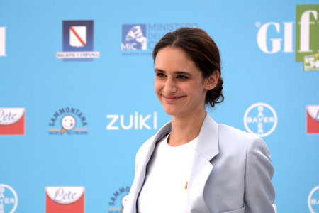 GIFFONI VALLE PIANA, ITALY - July 24, 2021: Valentina Belle 'at Giffoni Film Festival 50 Plus - on July 24, 2021 in Giffoni Valle Piana, Italy.のeditorial素材