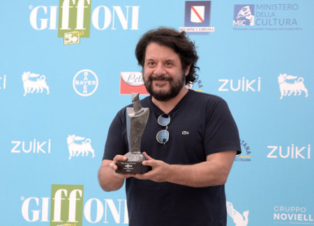 GIFFONI VALLE PIANA, ITALY - July 25, 2021: Pasquale Petrolo alias Lillo at Giffoni Film Festival 50 Plus - on July 25, 2021 in Giffoni Valle Piana, Italy.のeditorial素材